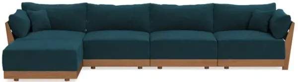 Modular Bondi Espresso 4-Seater Sectional in Indigo | Classic Blend