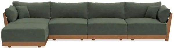 Modular Bondi Espresso 4-Seater Sectional in Moss | Classic Blend