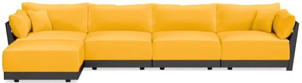 Modular Bondi Black 4-Seater Sectional in Marigold | Classic Blend