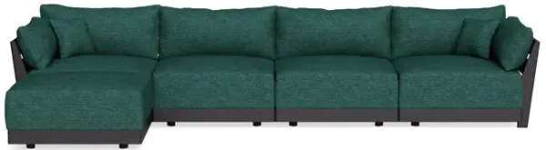Modular Bondi Black 4-Seater Sectional in Forest Green | Classic Blend
