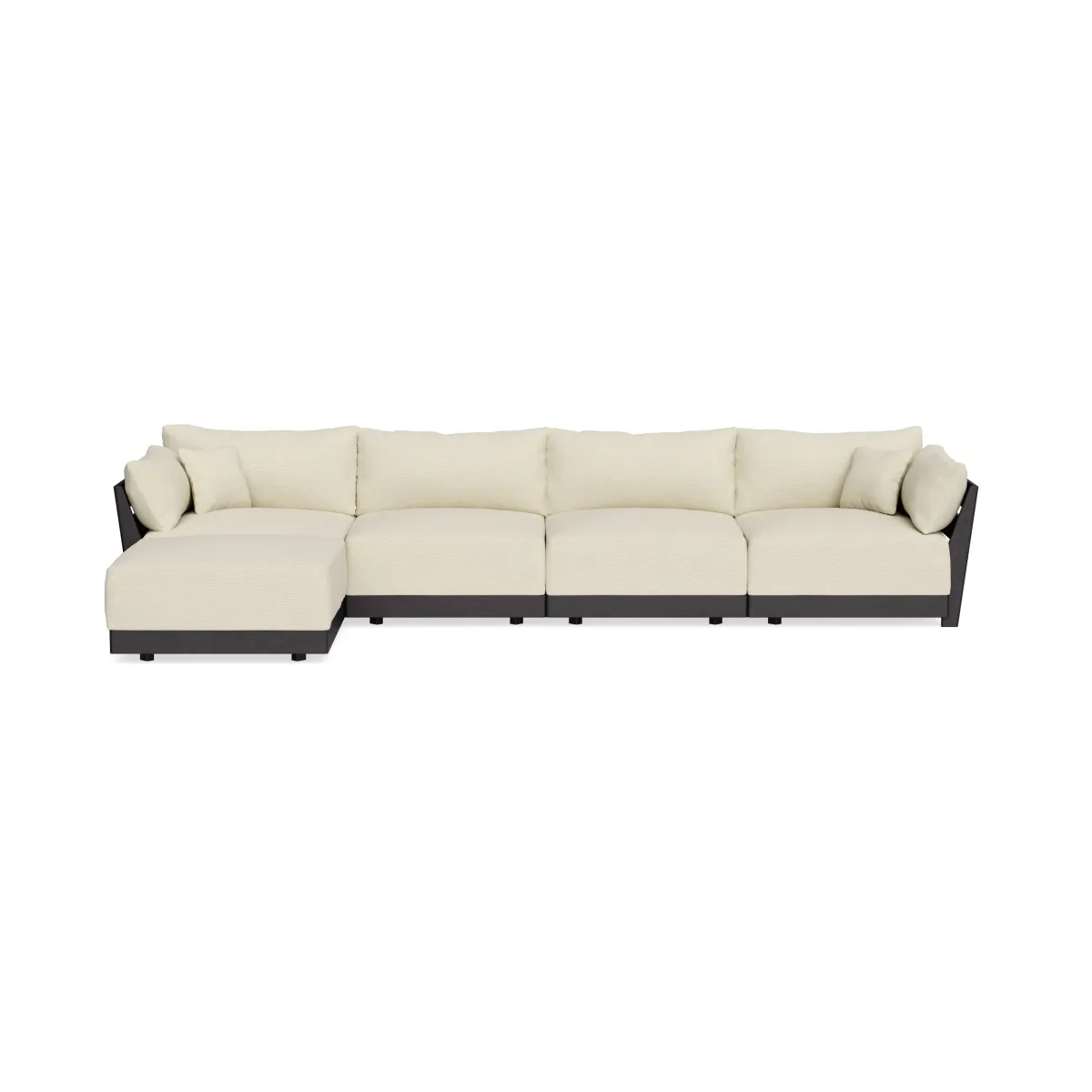 Modular Bondi Black 4-Seater Sectional in Parchment | Classic Blend