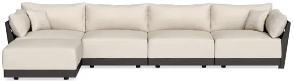 Modular Bondi Black 4-Seater Sectional in Seashell | Classic Blend