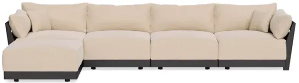 Modular Bondi Black 4-Seater Sectional in Vanilla | Classic Blend