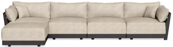 Modular Bondi Black 4-Seater Sectional in Wheat | Classic Blend