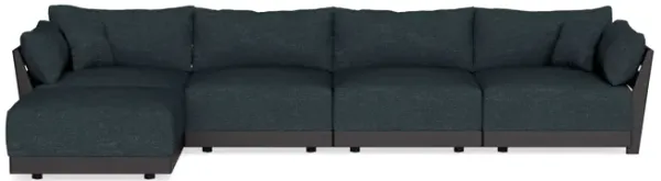 Modular Bondi Black 4-Seater Sectional in Arctic Navy | Classic Blend