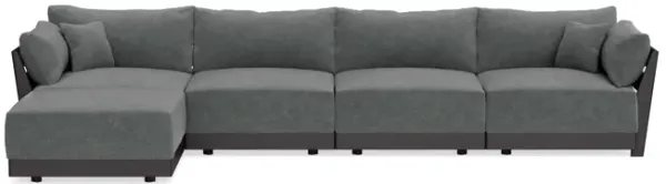 Modular Bondi Black 4-Seater Sectional in Chimney Gray | Classic Blend