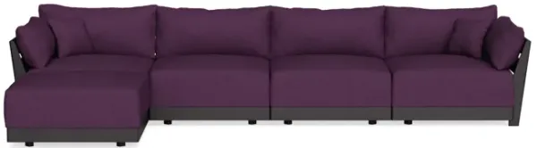 Modular Bondi Black 4-Seater Sectional in Aubergine | Classic Blend