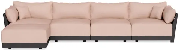 Modular Bondi Black 4-Seater Sectional in Rose Quartz | Classic Blend
