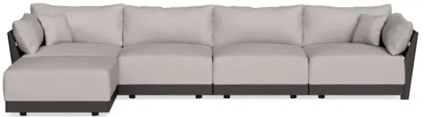 Modular Bondi Black 4-Seater Sectional in Cloud | Classic Blend