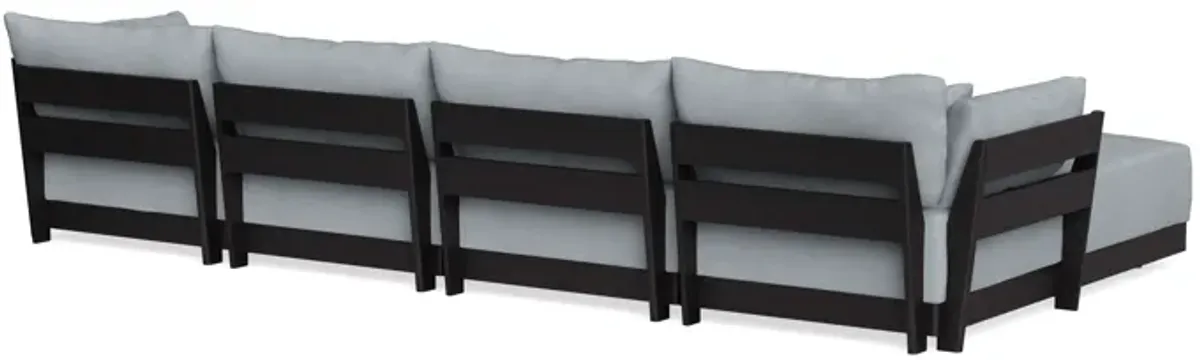 Modular Bondi Black 4-Seater Sectional in Ash | Classic Blend