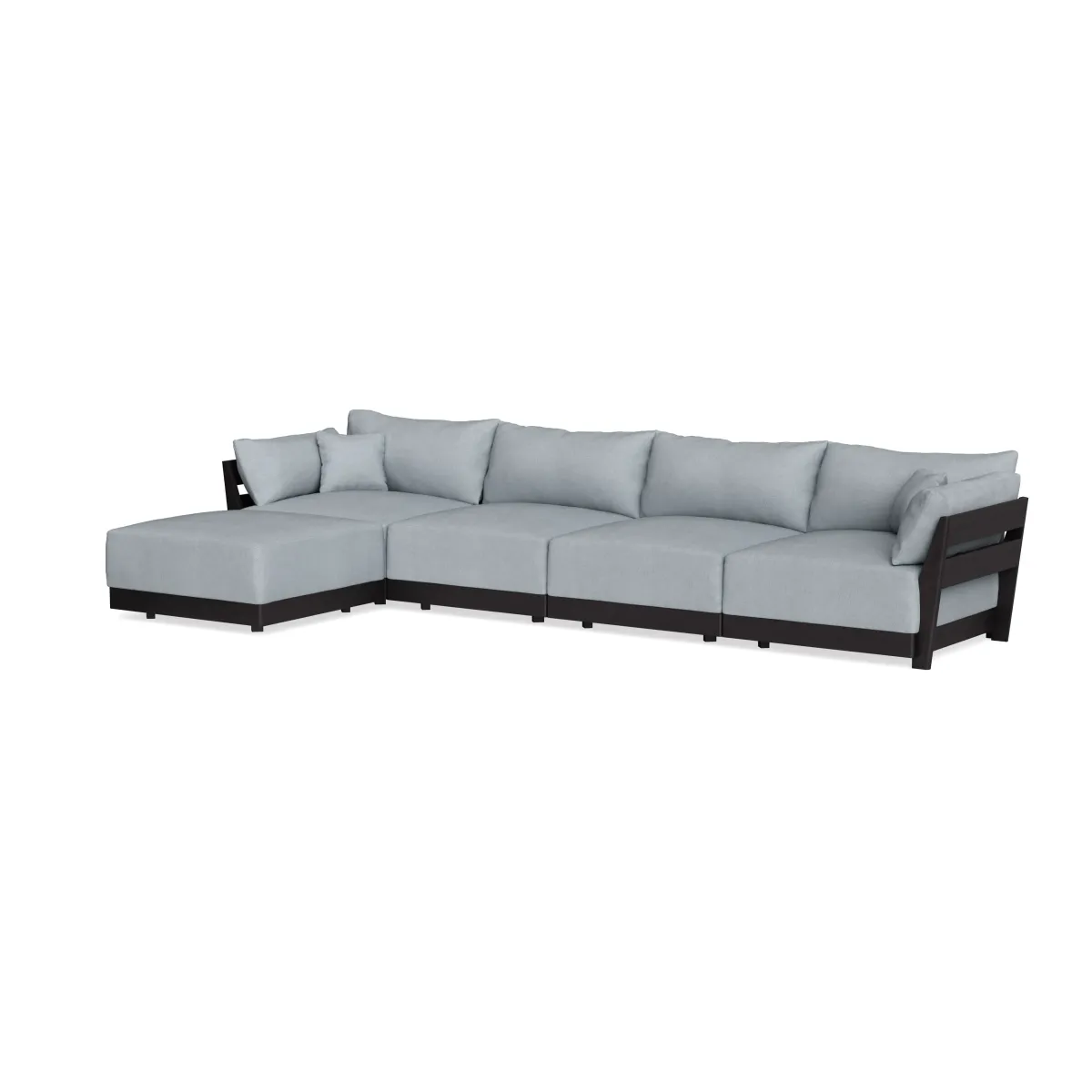 Modular Bondi Black 4-Seater Sectional in Ash | Classic Blend