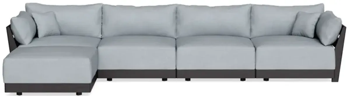Modular Bondi Black 4-Seater Sectional in Ash | Classic Blend