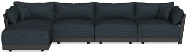 Modular Bondi Black 4-Seater Sectional in Baltic Blue | Classic Blend