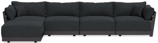 Modular Bondi Black 4-Seater Sectional in Coal | Classic Blend
