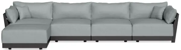 Modular Bondi Black 4-Seater Sectional in Light Steel | Classic Blend