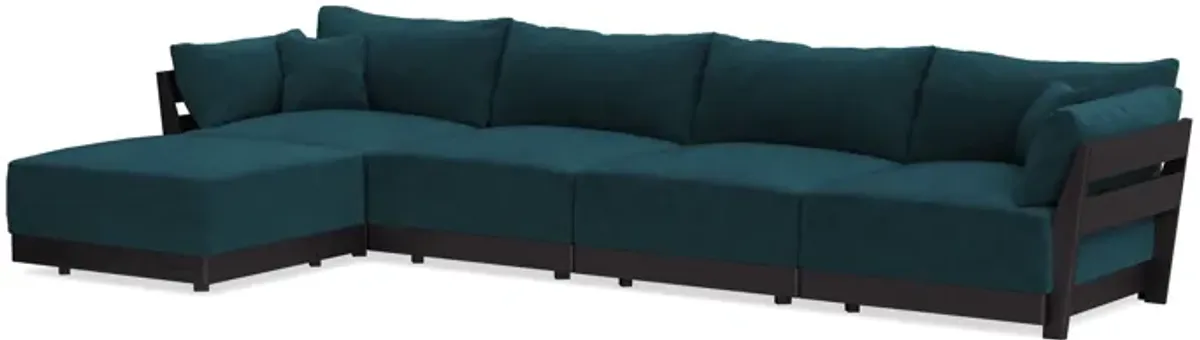 Modular Bondi Black 4-Seater Sectional in Indigo | Classic Blend