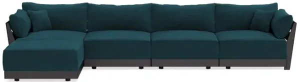 Modular Bondi Black 4-Seater Sectional in Indigo | Classic Blend