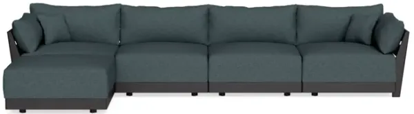 Modular Bondi Black 4-Seater Sectional in Ocean Gray | Classic Blend