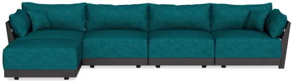 Modular Bondi Black 4-Seater Sectional in Marine Teal | Classic Blend