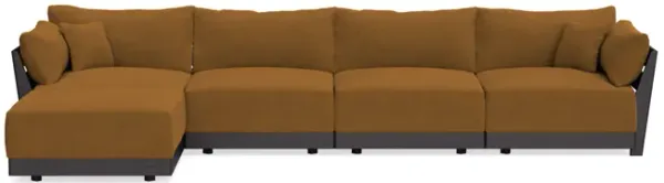 Modular Bondi Black 4-Seater Sectional in Cognac | Classic Blend