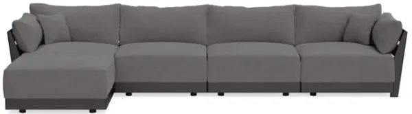 Modular Bondi Black 4-Seater Sectional in Burnt Ember | Classic Blend