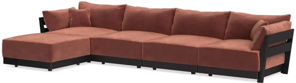 Modular Bondi Black 4-Seater Sectional in Spice | Classic Blend