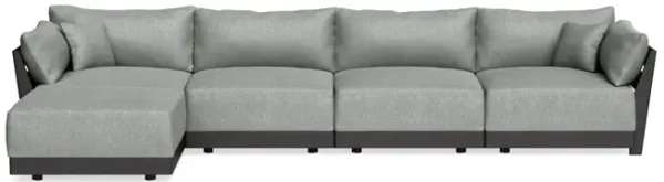 Modular Bondi Black 4-Seater Sectional in Storm Gray | Classic Blend
