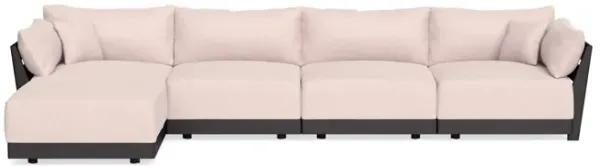 Modular Bondi Black 4-Seater Sectional in Peony | Classic Blend