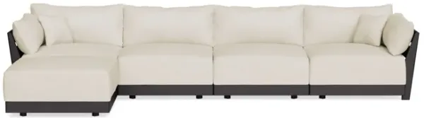 Modular Bondi Black 4-Seater Sectional in Mascarpone | Classic Blend