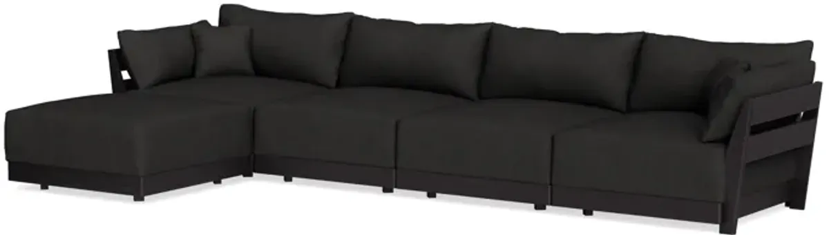 Modular Bondi Black 4-Seater Sectional in Peppercorn | Classic Blend