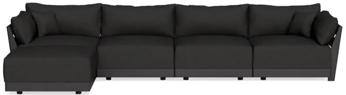 Modular Bondi Black 4-Seater Sectional in Peppercorn | Classic Blend