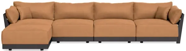 Modular Bondi Black 4-Seater Sectional in Cheddar | Classic Blend