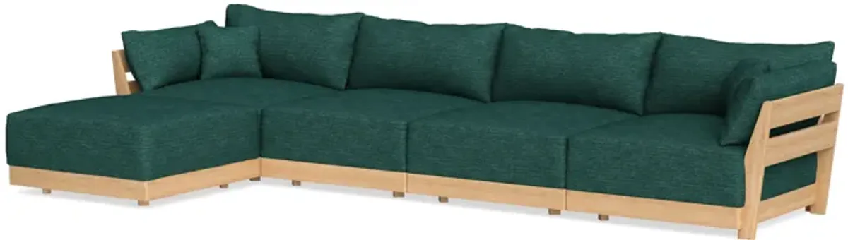 Modular Bondi Latte 4-Seater Sectional in Forest Green | Classic Blend
