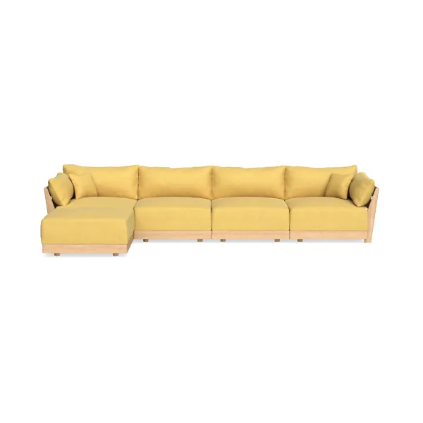 Modular Bondi Latte 4-Seater Sectional in Goldenrod | Classic Blend