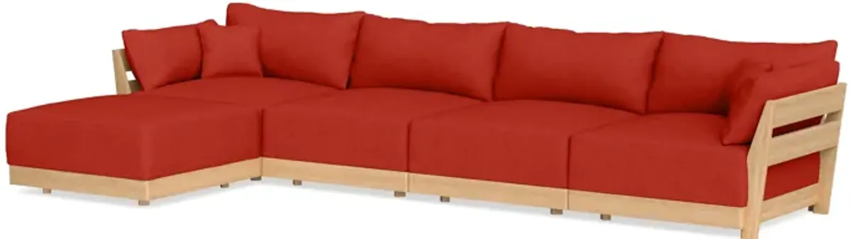 Modular Bondi Latte 4-Seater Sectional in Cayenne | Classic Blend