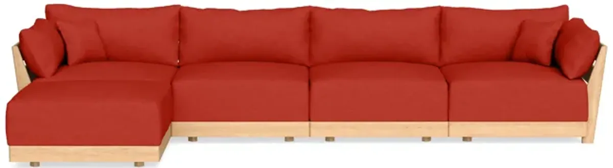 Modular Bondi Latte 4-Seater Sectional in Cayenne | Classic Blend