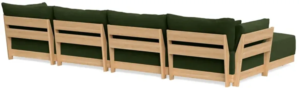 Modular Bondi Latte 4-Seater Sectional in Tuscan Green | Classic Blend