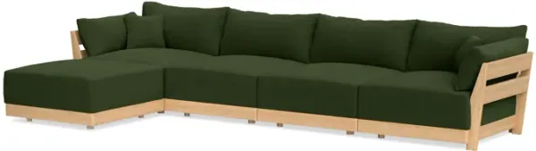 Modular Bondi Latte 4-Seater Sectional in Tuscan Green | Classic Blend