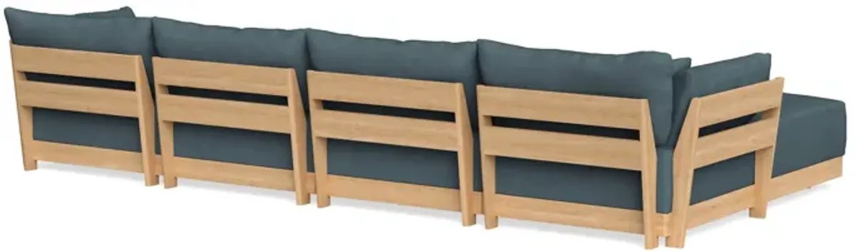 Modular Bondi Latte 4-Seater Sectional in Slate Blue | Classic Blend