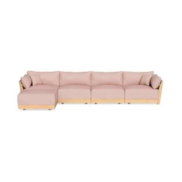 Modular Bondi Latte 4-Seater Sectional in Rose Quartz | Classic Blend