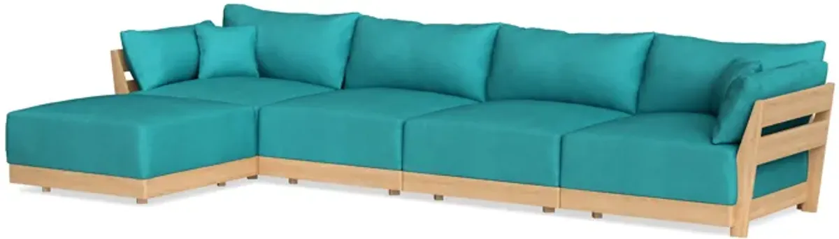 Modular Bondi Latte 4-Seater Sectional in Pool | Classic Blend