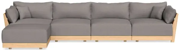Modular Bondi Latte 4-Seater Sectional in Cement | Classic Blend