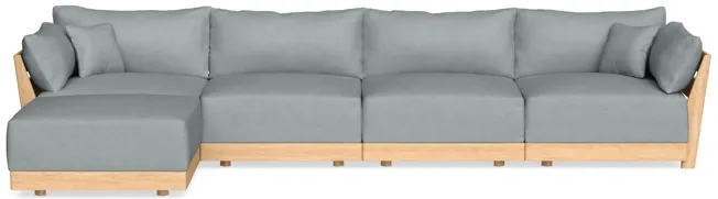 Modular Bondi Latte 4-Seater Sectional in Light Steel | Classic Blend