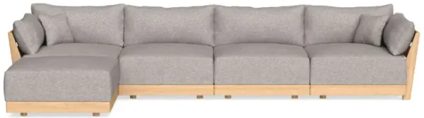 Modular Bondi Latte 4-Seater Sectional in Heathered Taupe | Classic Blend