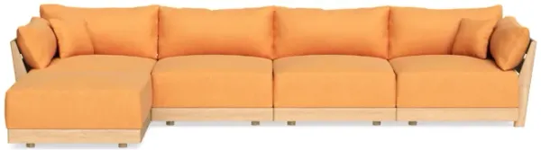 Modular Bondi Latte 4-Seater Sectional in Tangerine | Classic Blend