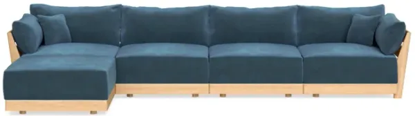 Modular Bondi Latte 4-Seater Sectional in Oxford Blue | Classic Blend