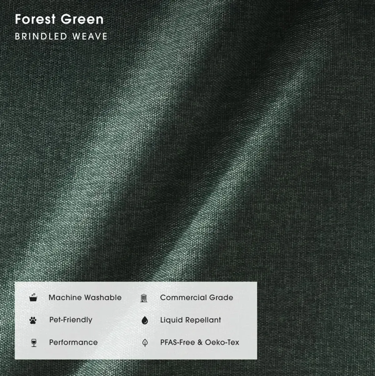 Modular Bondi Espresso 4-Seater Sectional in Forest Green | Memory Foam Blend