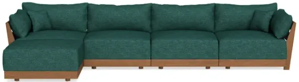 Modular Bondi Espresso 4-Seater Sectional in Forest Green | Memory Foam Blend