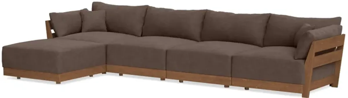 Modular Bondi Espresso 4-Seater Sectional in Chocolate | Memory Foam Blend