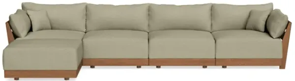 Modular Bondi Espresso 4-Seater Sectional in Cappuccino | Memory Foam Blend